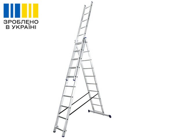 Aluminum three-section ladder TRIOMAX VIRASTAR 3x10 steps